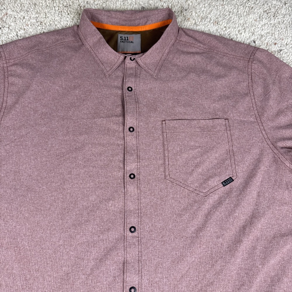 5.11 Tactical Shirt Mens XL Red Snap Button Pocket Short Sleeve‎
